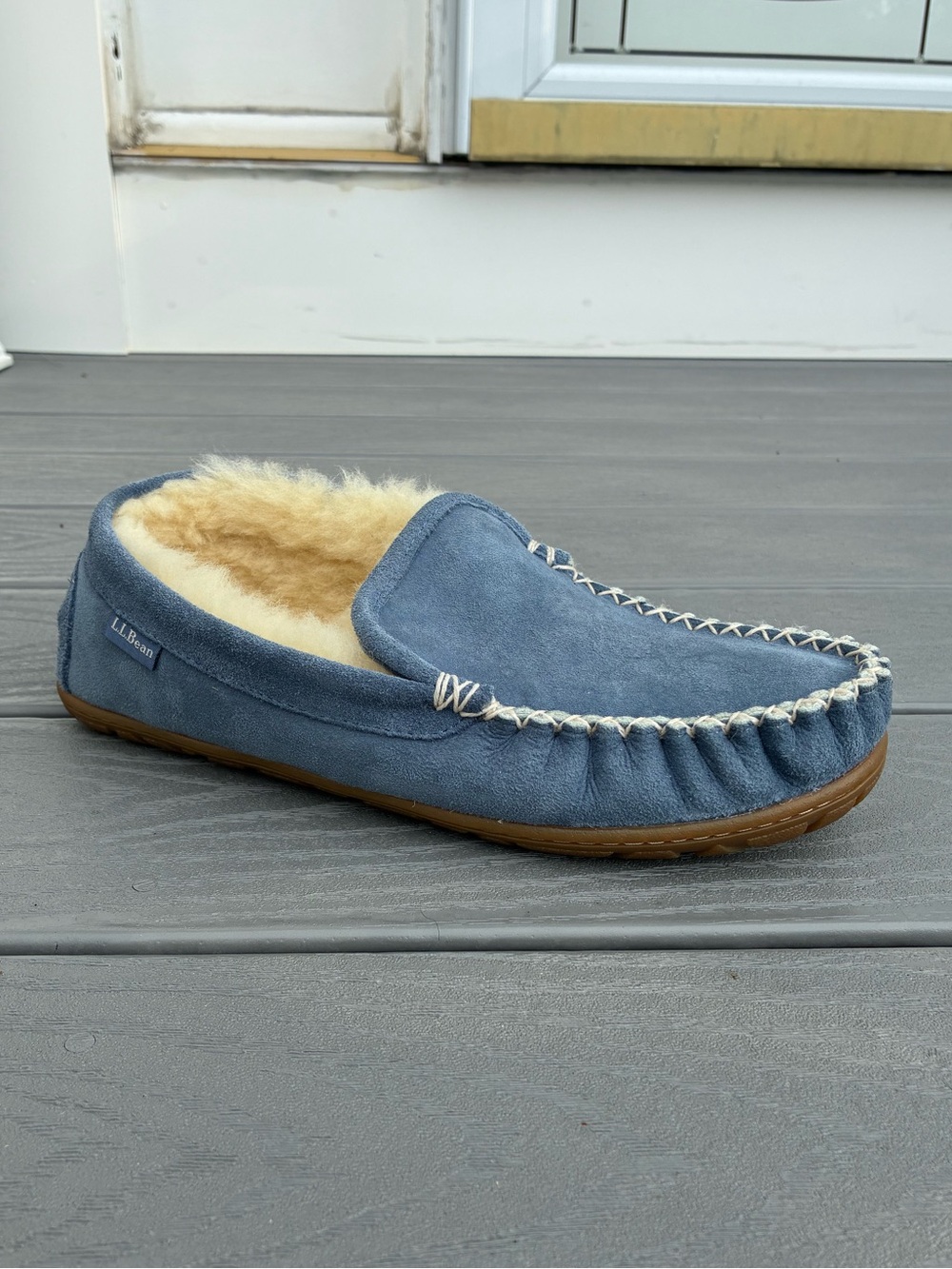 L.L. Bean Women's Wicked Good Venetian Slippers Charcoal Blue Size 10